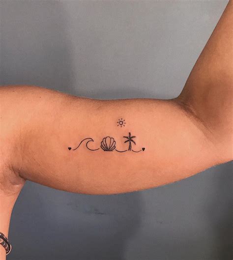 simple beach tattoos|minimalist ocean tattoo.